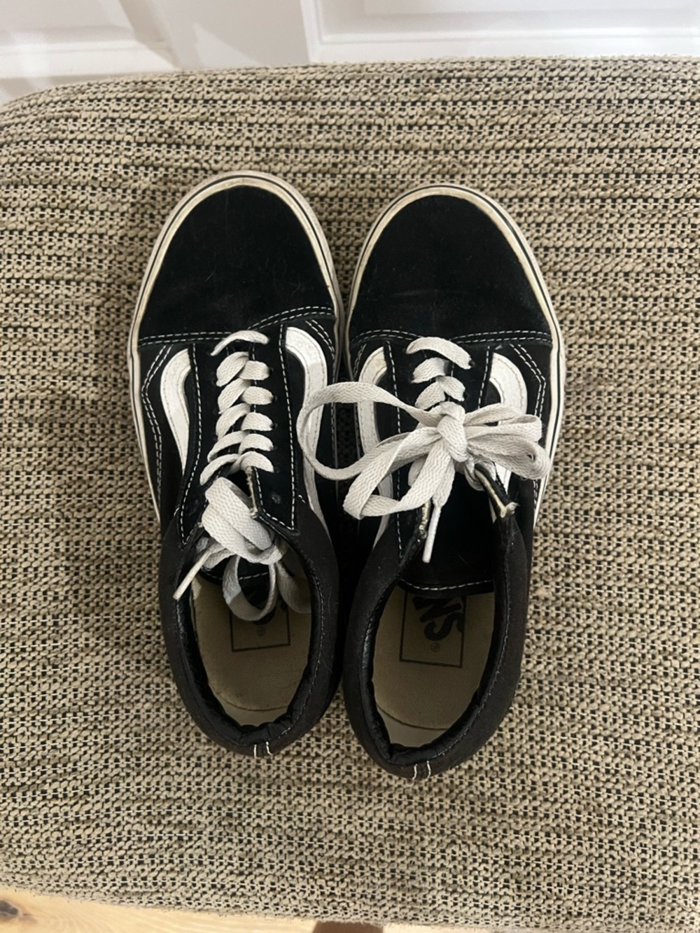 Vans Black and White Low-Top Skate Shoes
